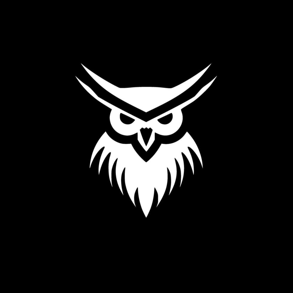 Owl - Black and White Isolated Icon - Vector illustration