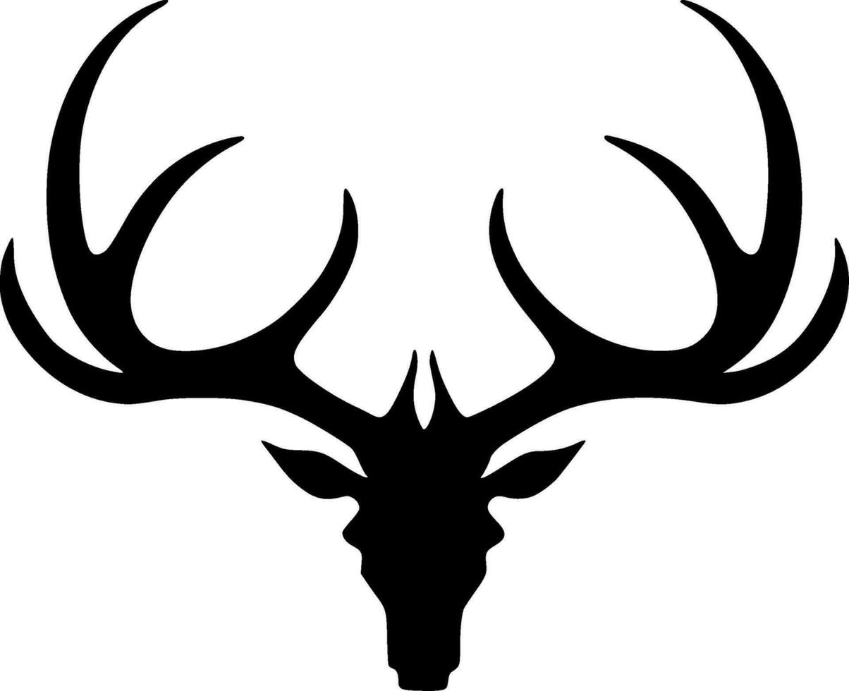 Reindeer Antlers - Black and White Isolated Icon - Vector illustration