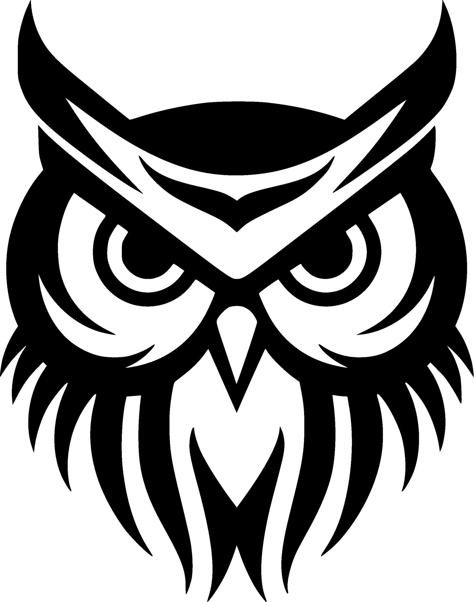 Owl, Black and White Vector illustration 33095272 Vector Art at Vecteezy