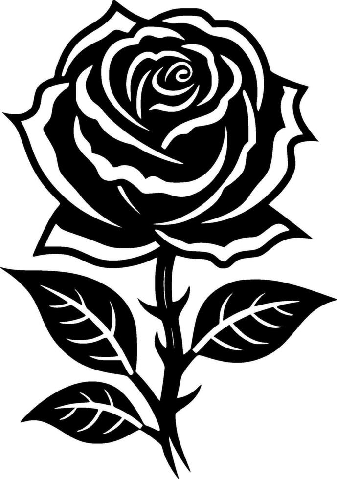 Rose, Minimalist and Simple Silhouette - Vector illustration