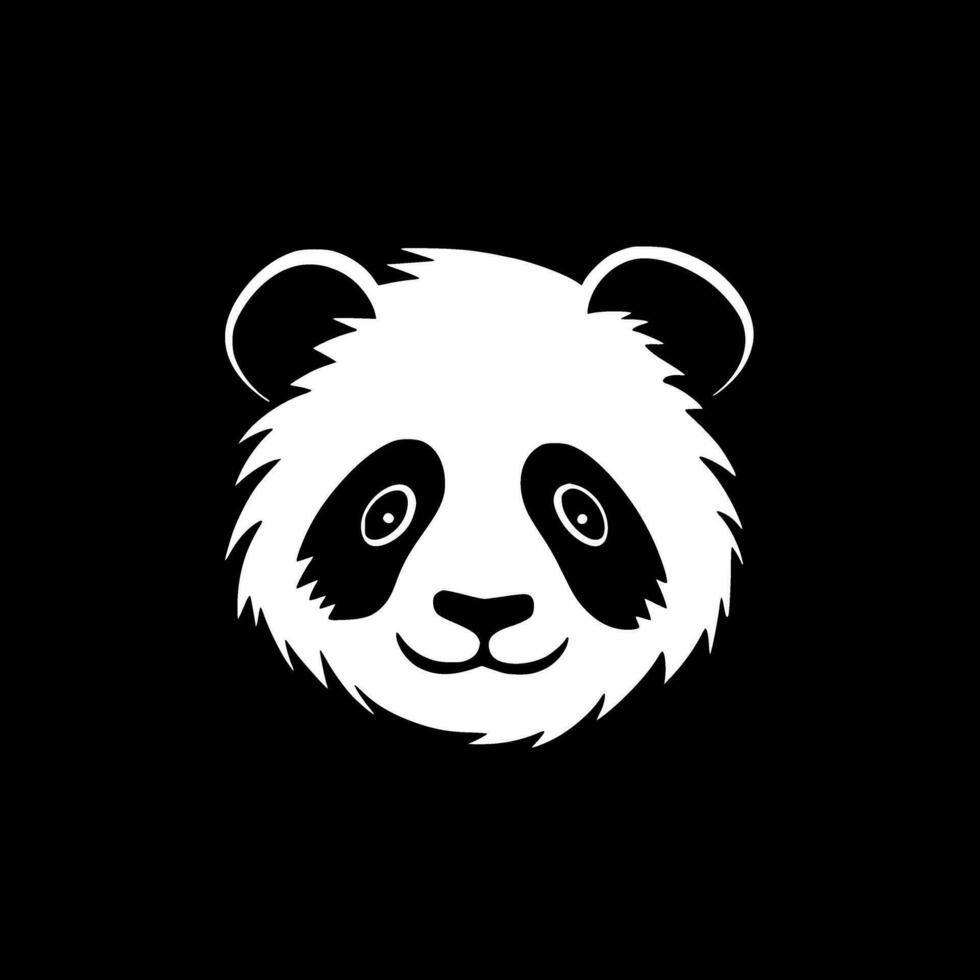 panda - negro y blanco aislado icono - vector ilustración