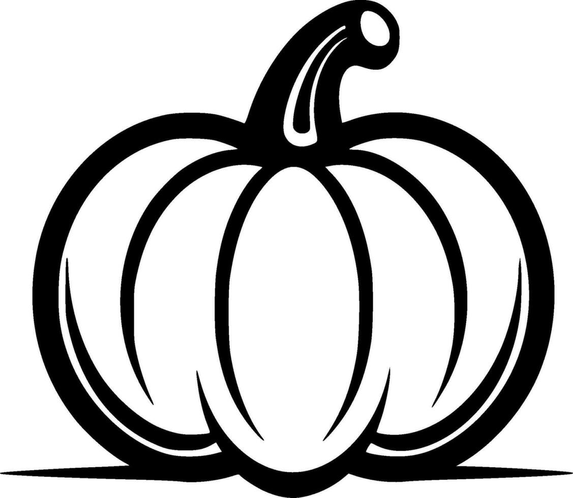 Pumpkin, Black and White Vector illustration