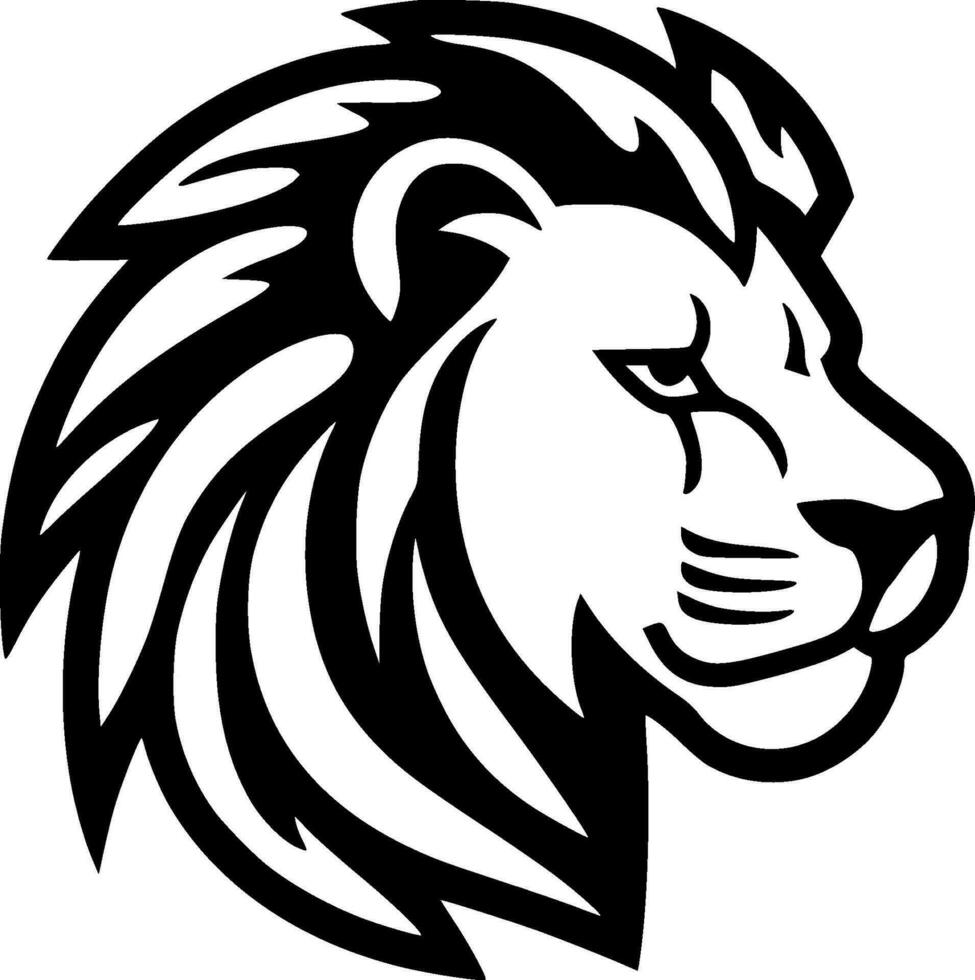 león, negro y blanco vector ilustración