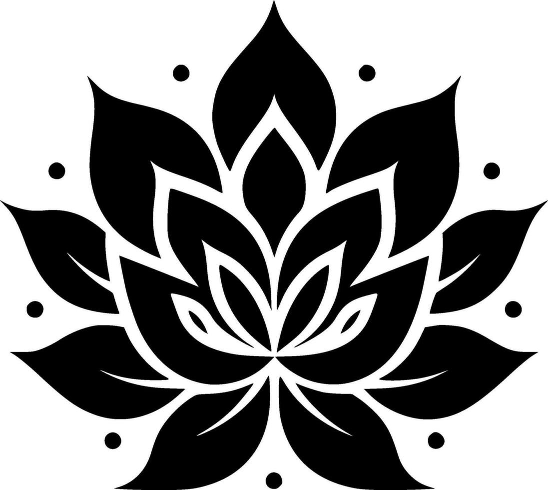 Mandala, Black and White Vector illustration