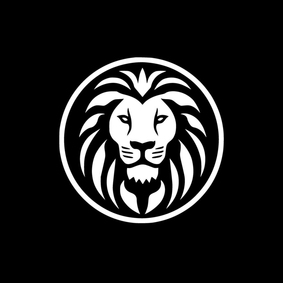 Lion - Black and White Isolated Icon - Vector illustration