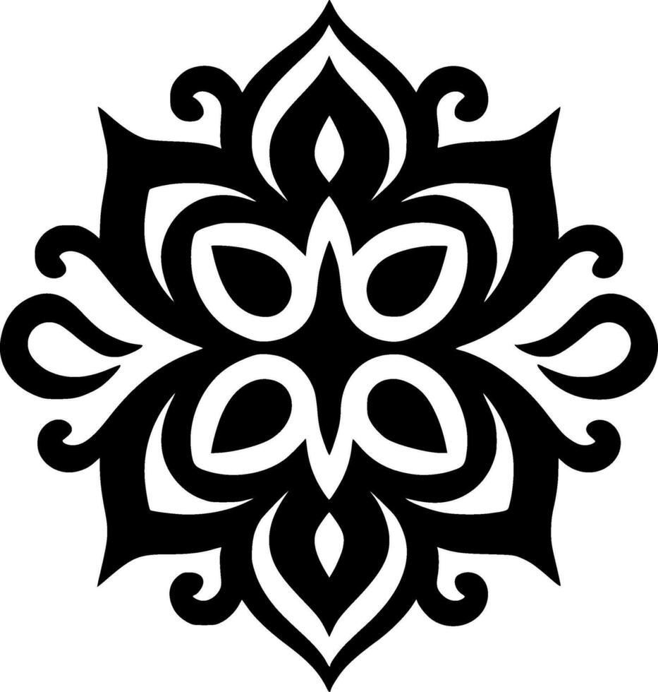 Mandala, Black and White Vector illustration