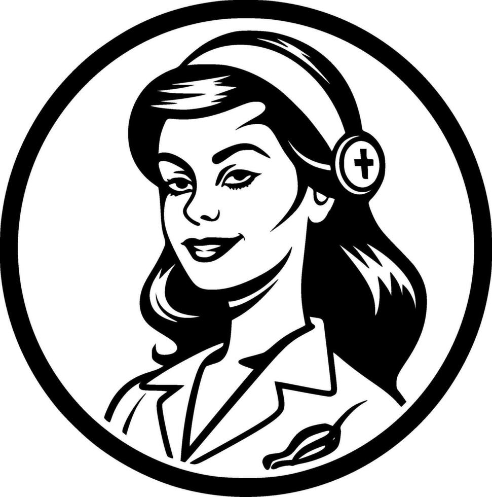 Nurse, Minimalist and Simple Silhouette - Vector illustration