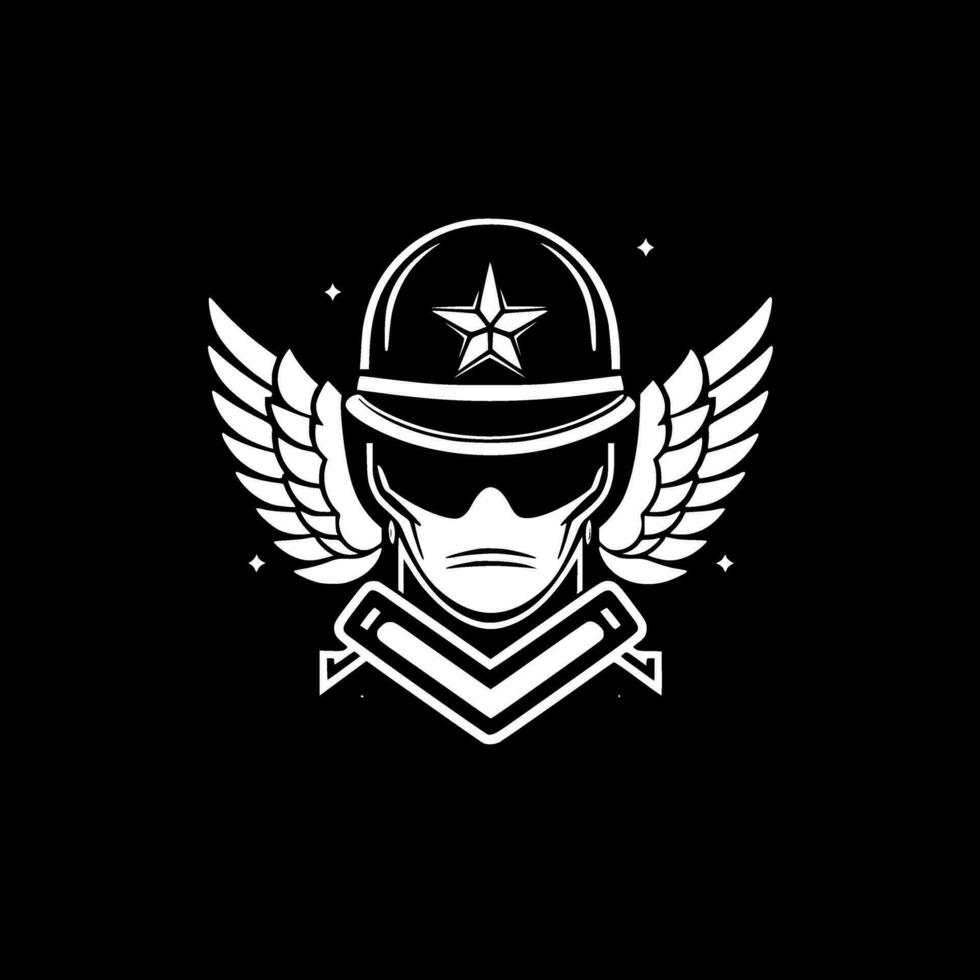 Military, Black and White Vector illustration