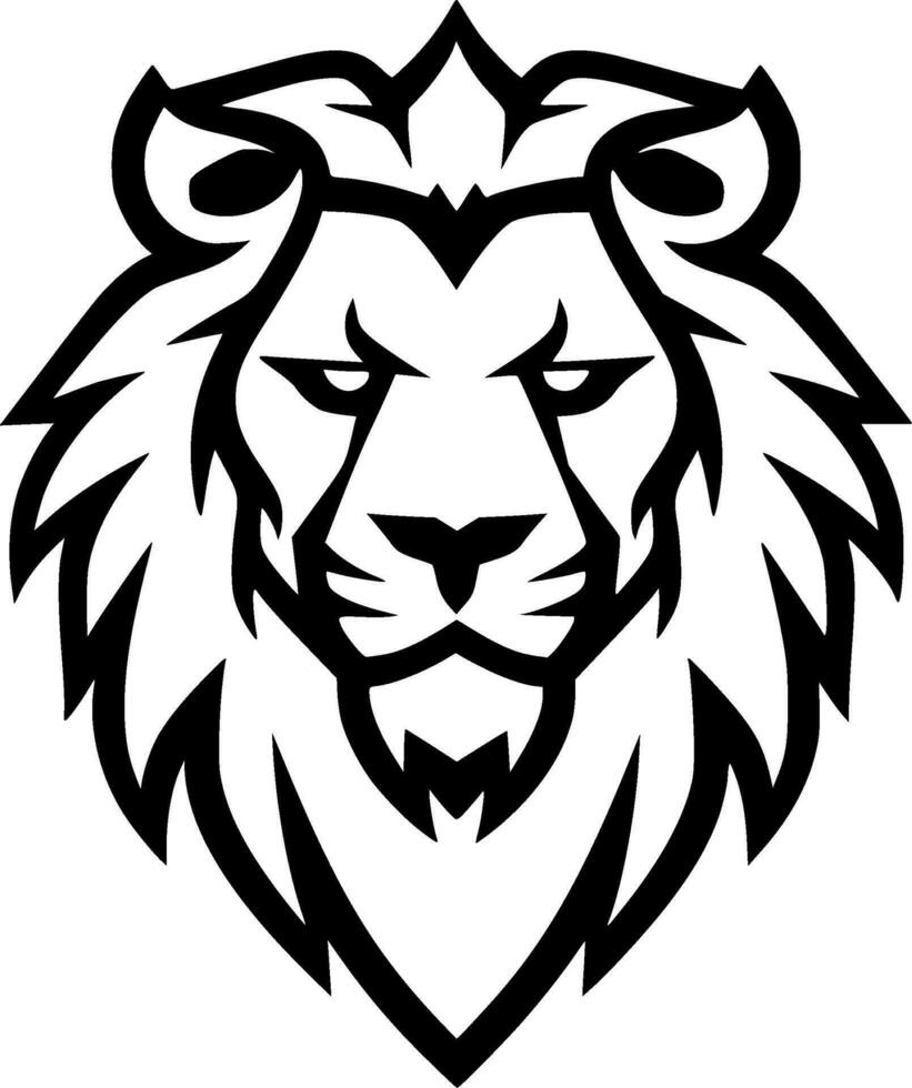 Lion - Black and White Isolated Icon - Vector illustration