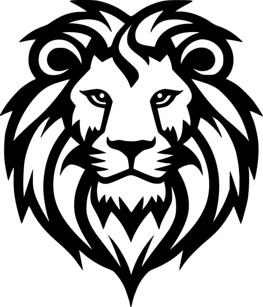 Lion - Black and White Isolated Icon - Vector illustration