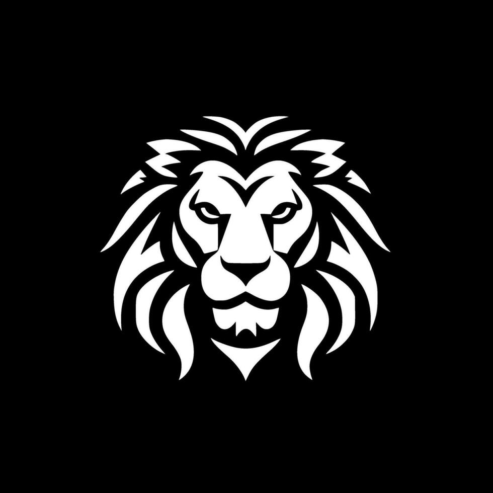 Lion - Black and White Isolated Icon - Vector illustration