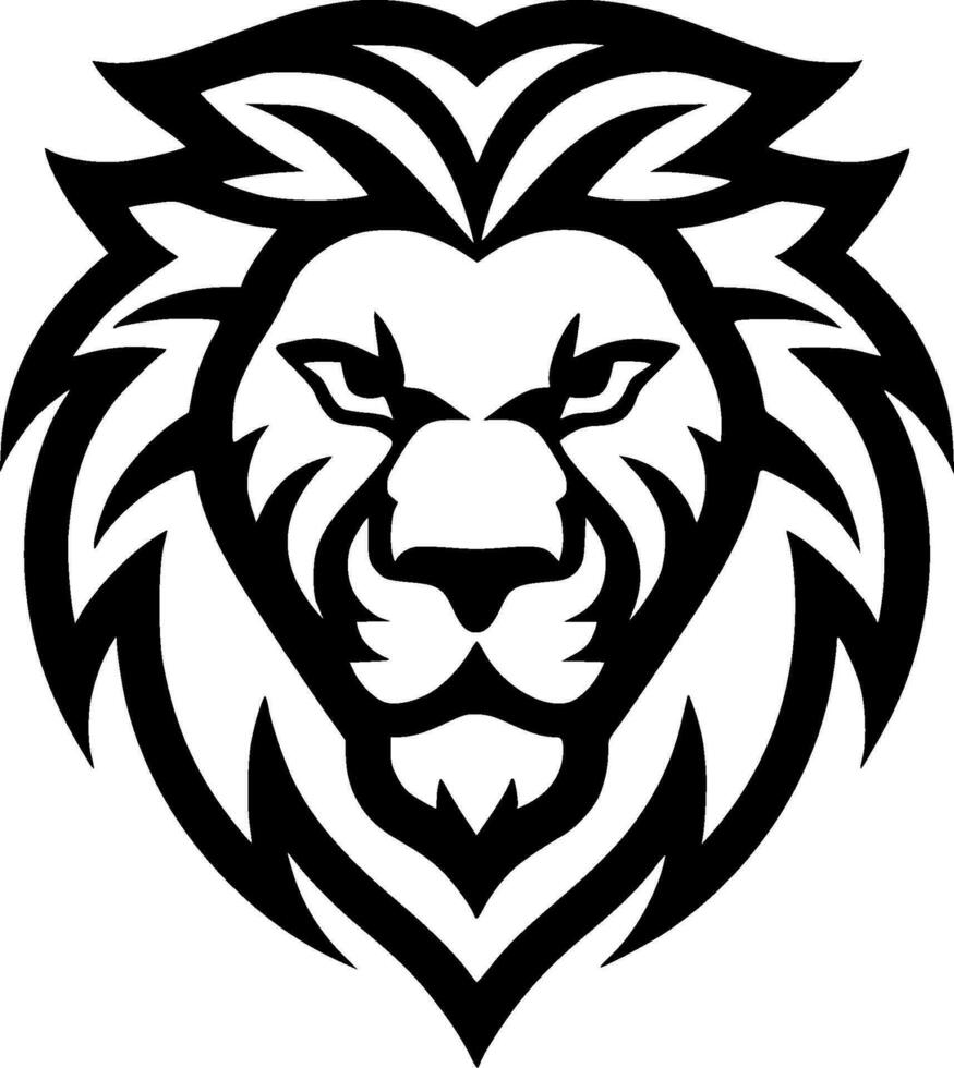 Lion - Black and White Isolated Icon - Vector illustration