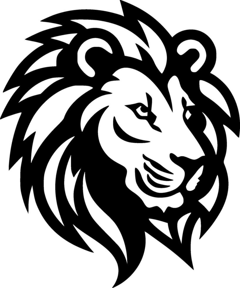 Lion, Black and White Vector illustration