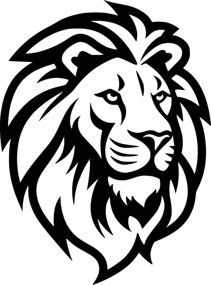 Lion - Black and White Isolated Icon - Vector illustration