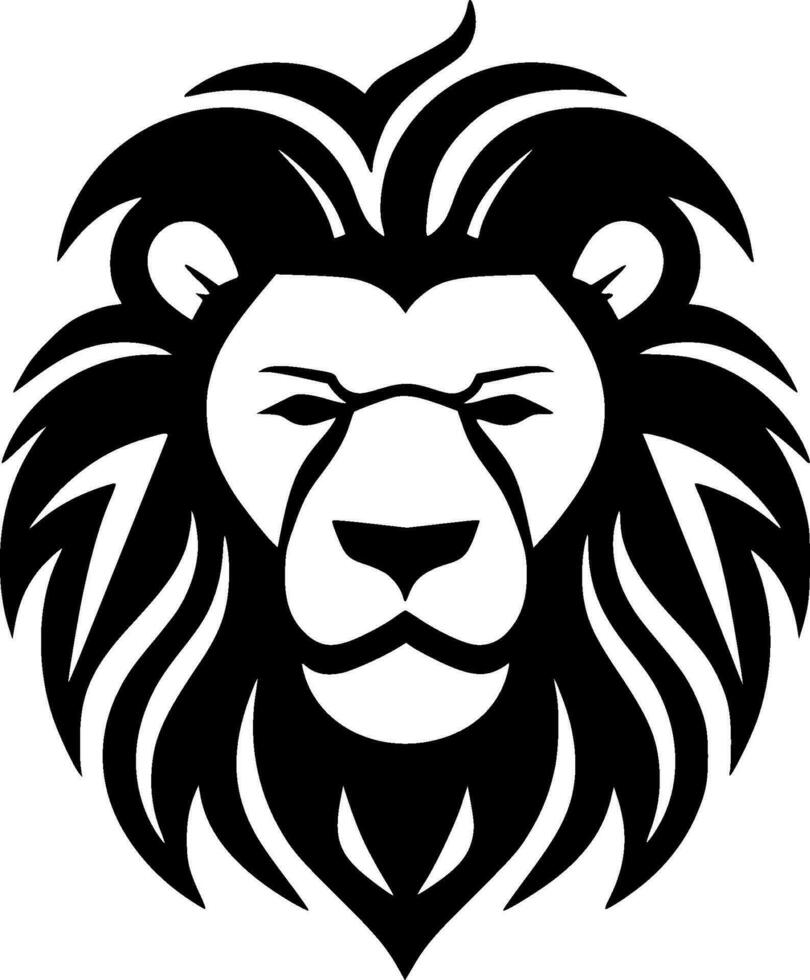 Lion - Black and White Isolated Icon - Vector illustration