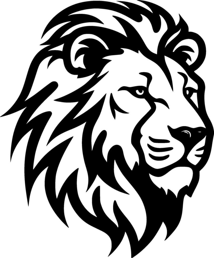 Lion, Black and White Vector illustration