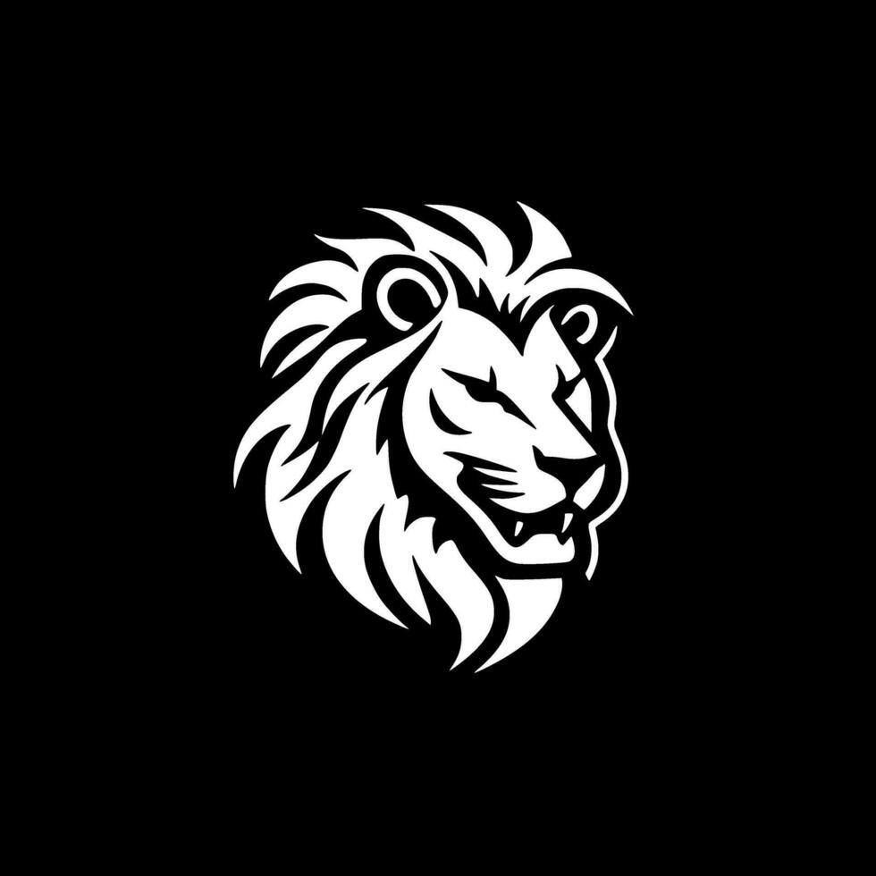 Lion - Black and White Isolated Icon - Vector illustration