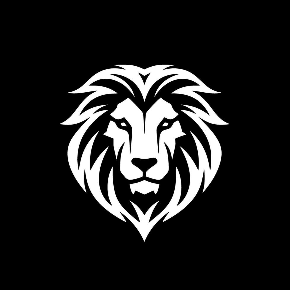 Lion, Black and White Vector illustration