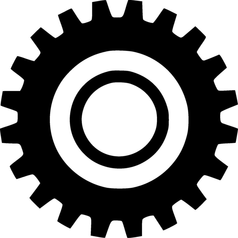 Gear - Black and White Isolated Icon - Vector illustration