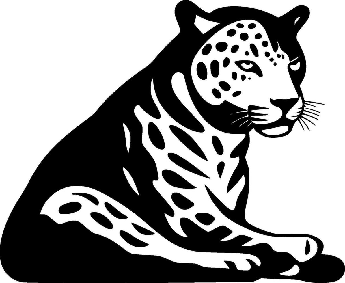 leopardo, minimalista y sencillo silueta - vector ilustración