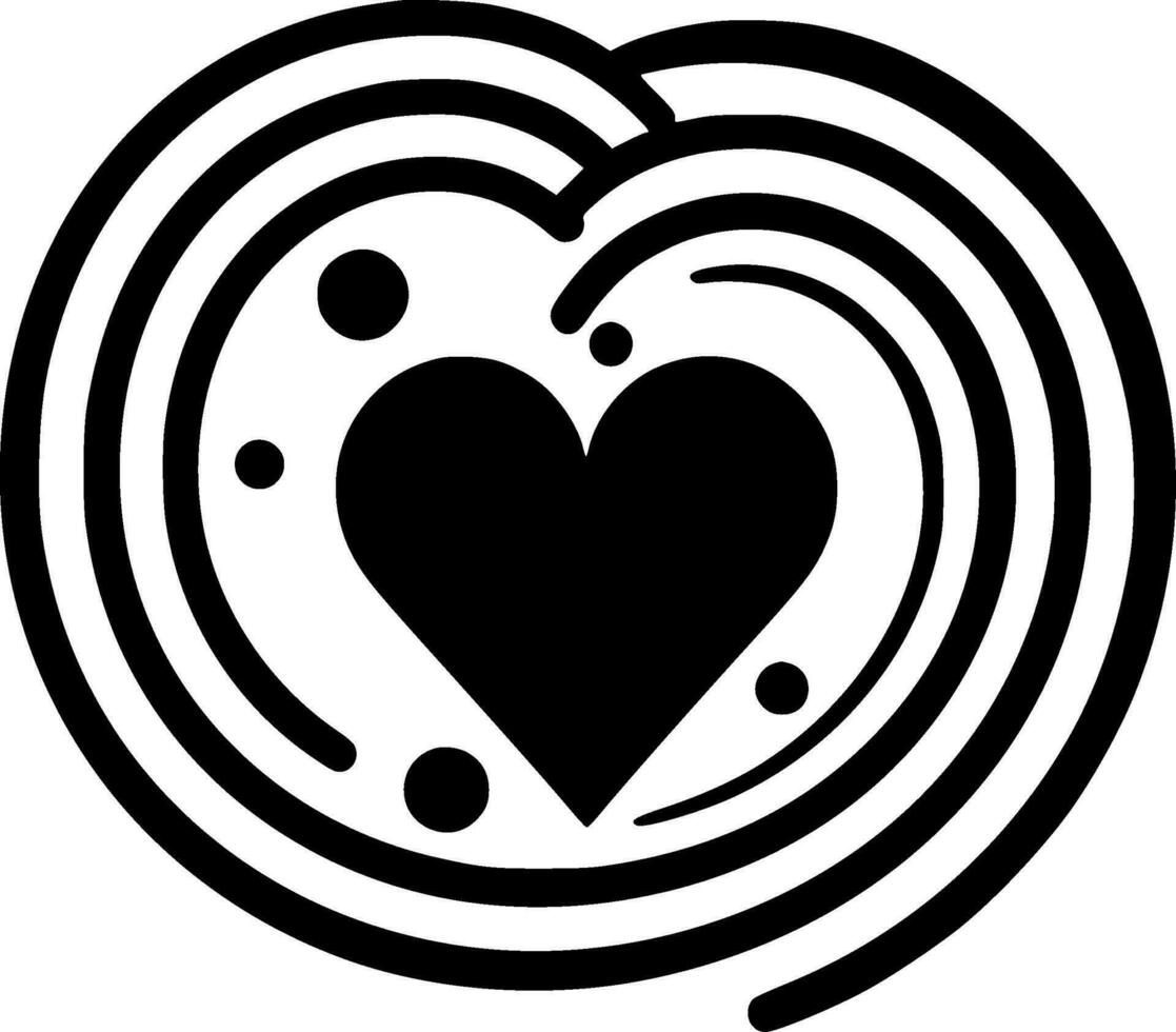 corazón, negro y blanco vector ilustración