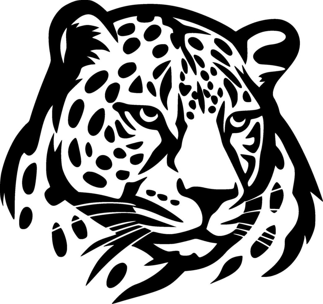 Leopard - Black and White Isolated Icon - Vector illustration