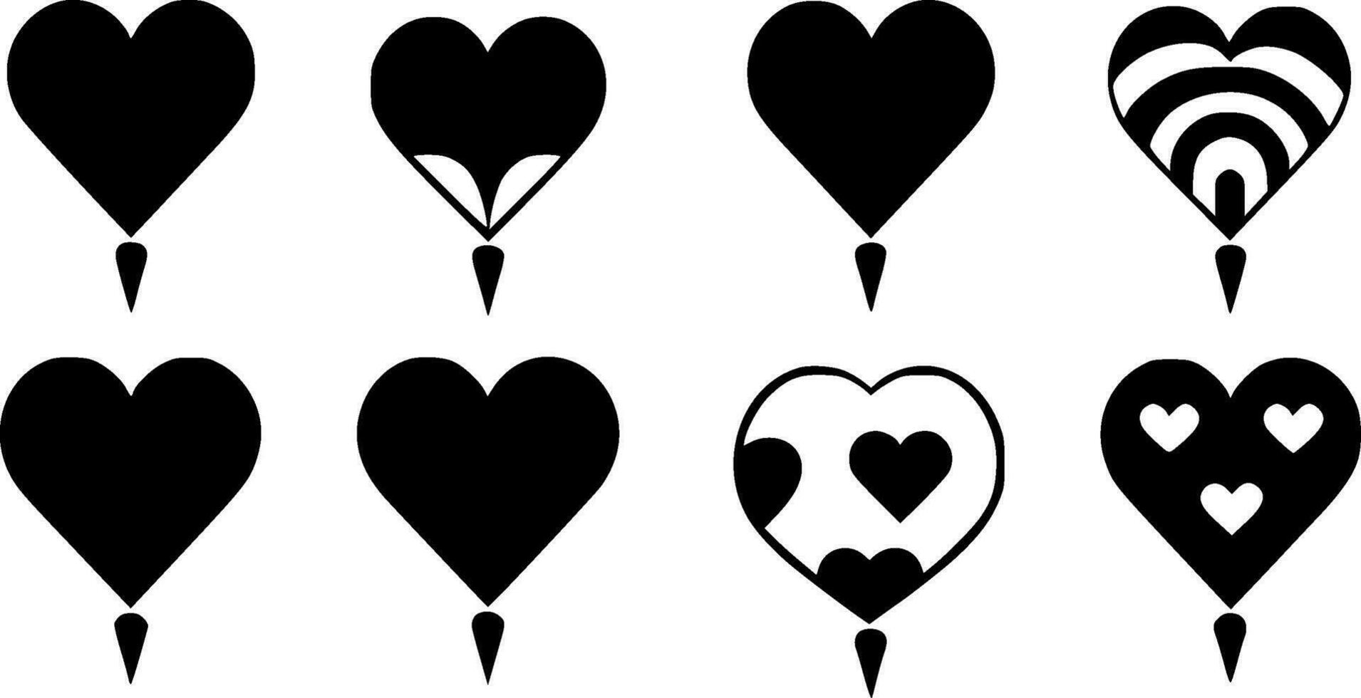 Hearts, Minimalist and Simple Silhouette - Vector illustration
