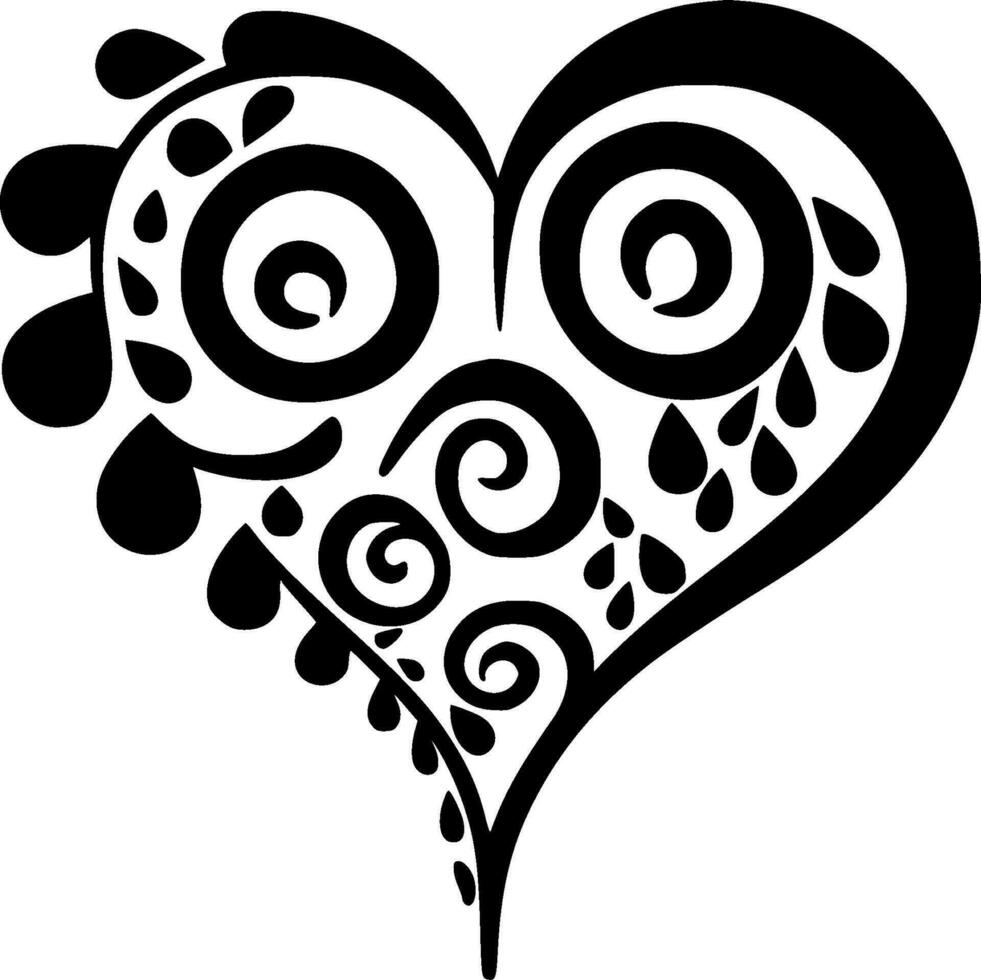 Heart, Black and White Vector illustration 33095471 Vector Art at Vecteezy