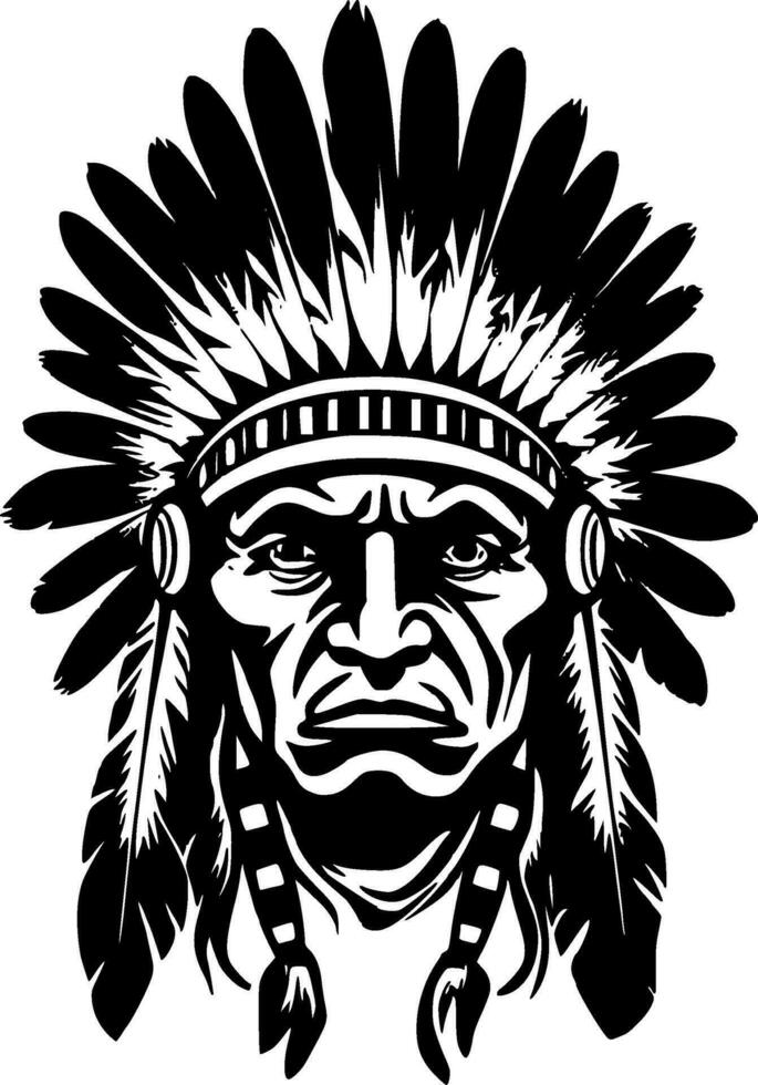 Indian Chief - Minimalist and Flat Logo - Vector illustration