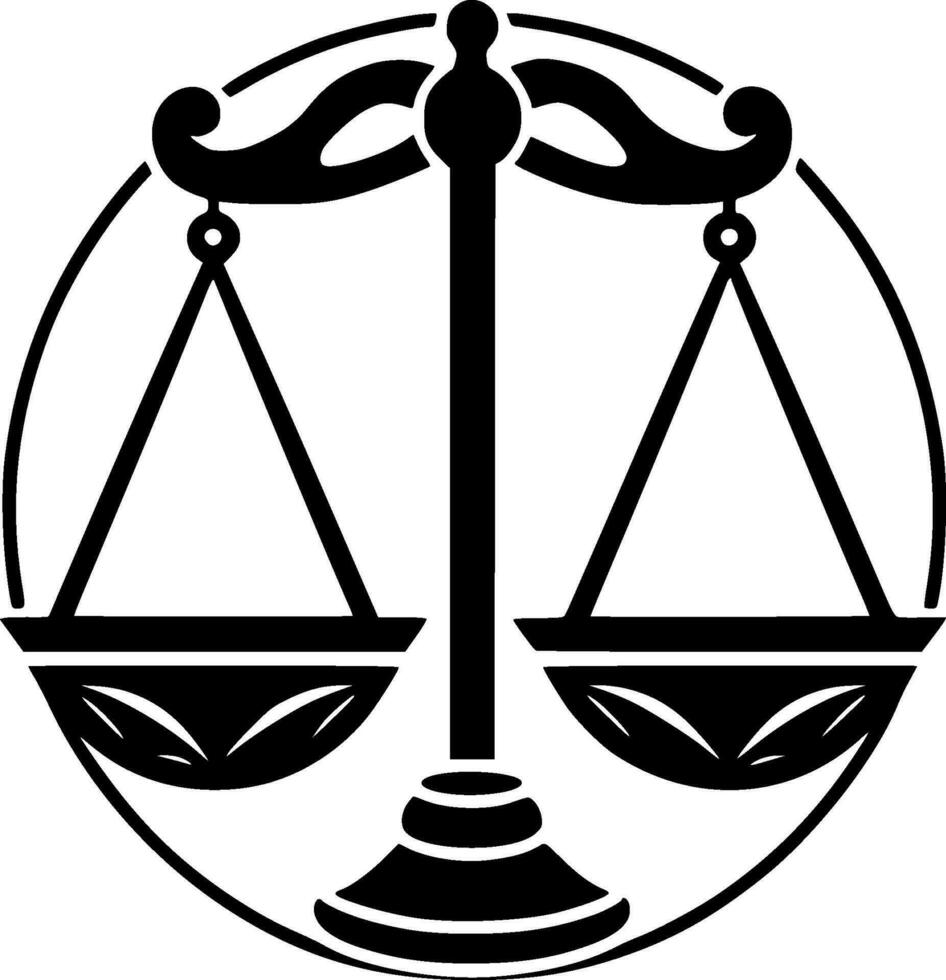 Justice, Minimalist and Simple Silhouette - Vector illustration