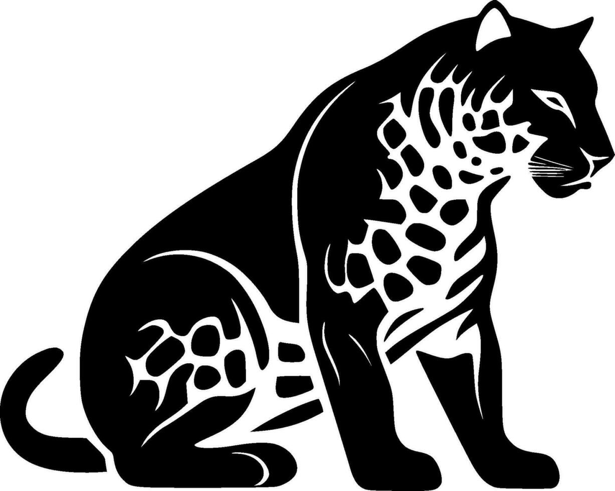 leopardo, negro y blanco vector ilustración