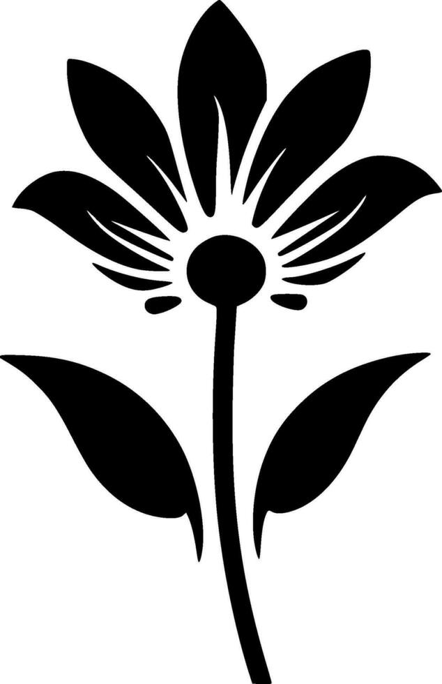 Flower - Black and White Isolated Icon - Vector illustration