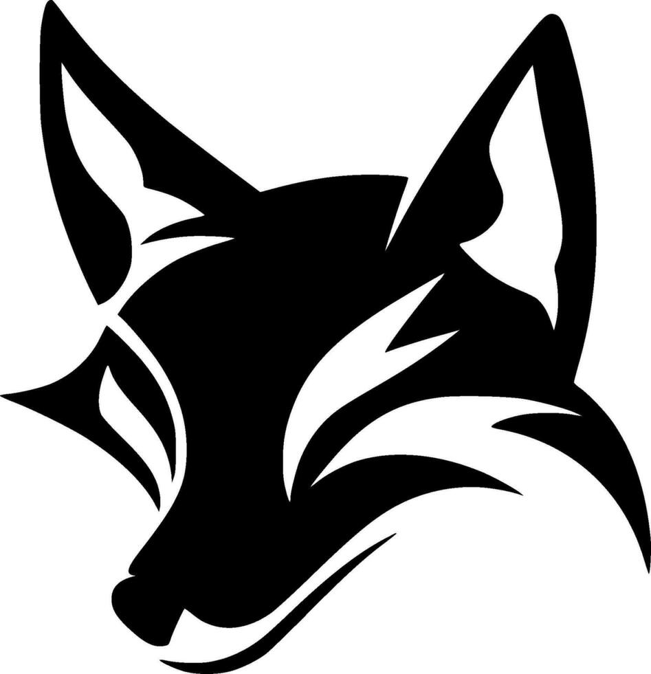 Fox - Black and White Isolated Icon - Vector illustration