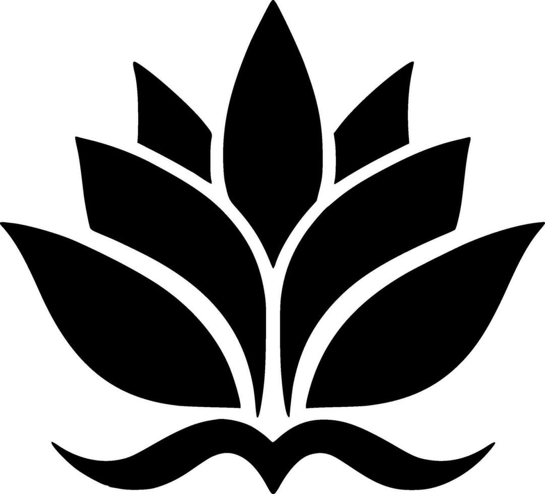 Flower - Black and White Isolated Icon - Vector illustration