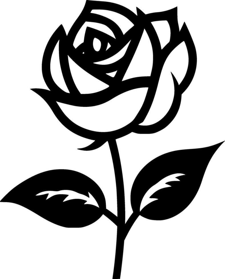 Flower - Black and White Isolated Icon - Vector illustration