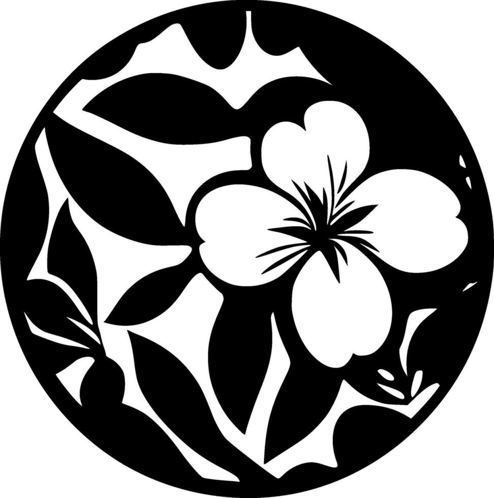 Flower - Black and White Isolated Icon - Vector illustration