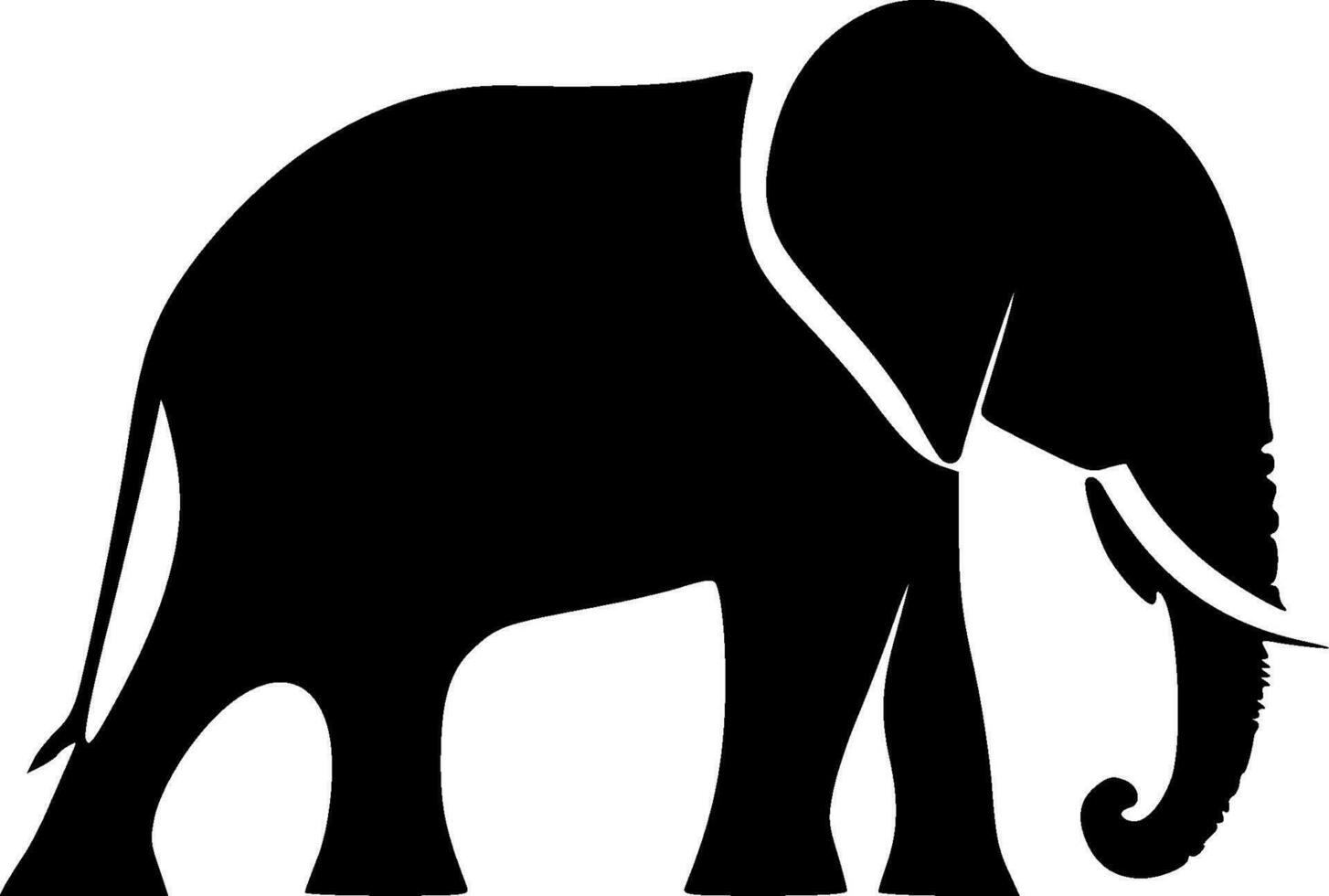 Elephant - Black and White Isolated Icon - Vector illustration