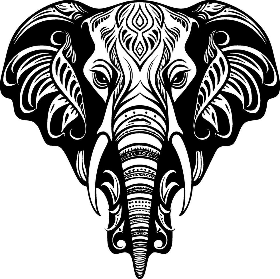 Elephant, Minimalist and Simple Silhouette - Vector illustration