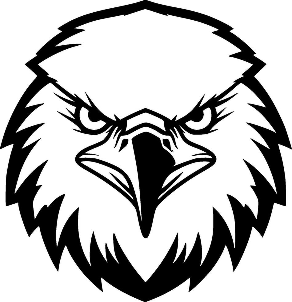 Eagle, Black and White Vector illustration