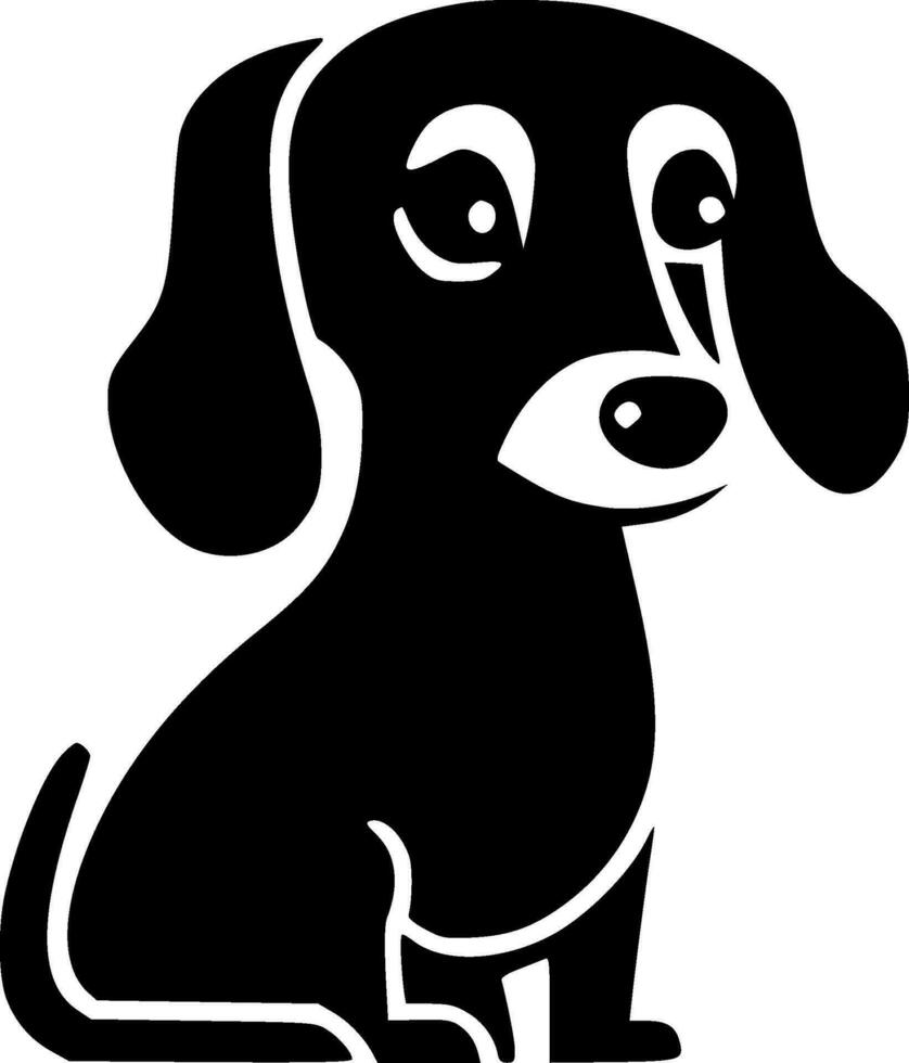 Dog - Black and White Isolated Icon - Vector illustration
