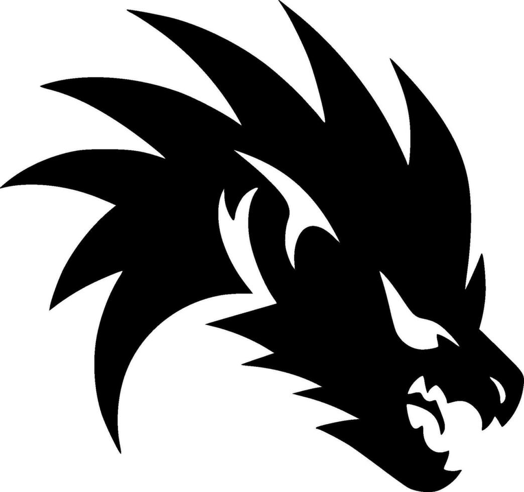 Dragon, Minimalist and Simple Silhouette - Vector illustration