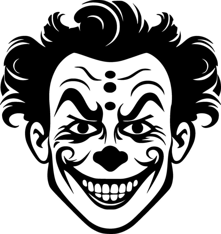 Clown - Black and White Isolated Icon - Vector illustration