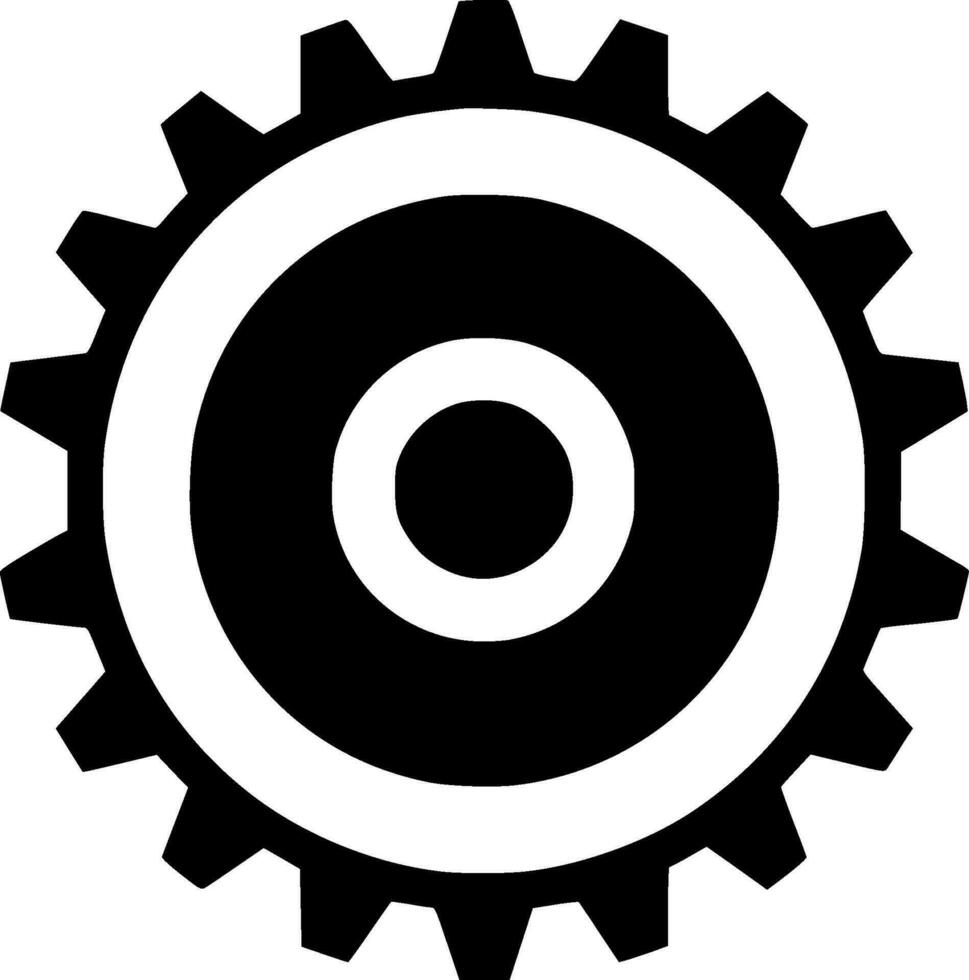 Gear - Black and White Isolated Icon - Vector illustration