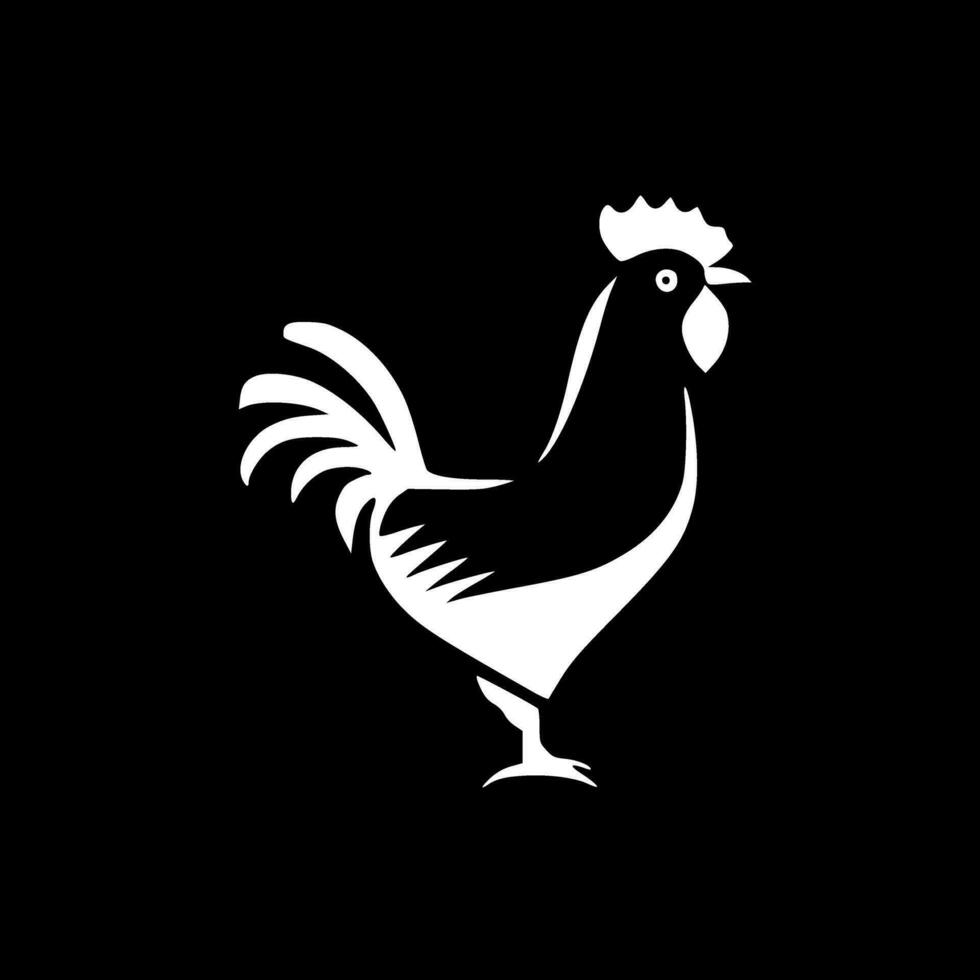 Chicken - Black and White Isolated Icon - Vector illustration