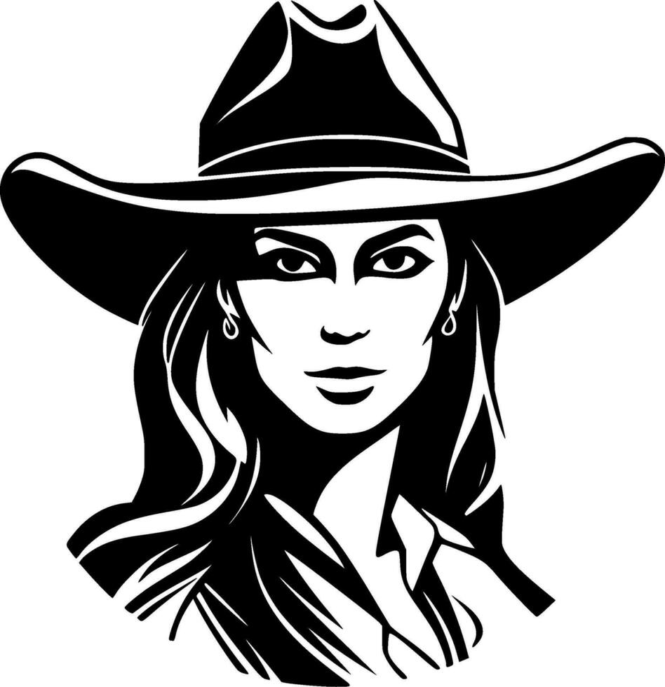 Cowgirl - Minimalist and Flat Logo - Vector illustration