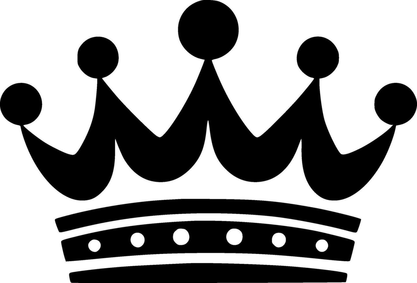 Crown - Black and White Isolated Icon - Vector illustration