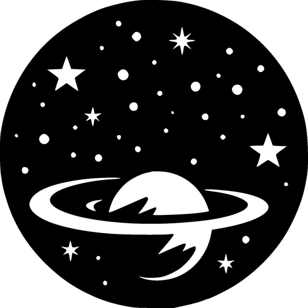 galaxia - minimalista y plano logo - vector ilustración