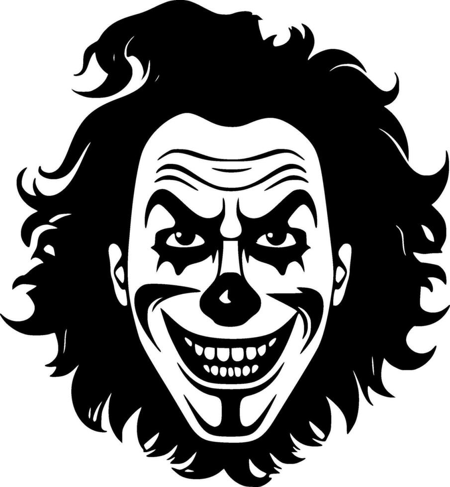 payaso - negro y blanco aislado icono - vector ilustración