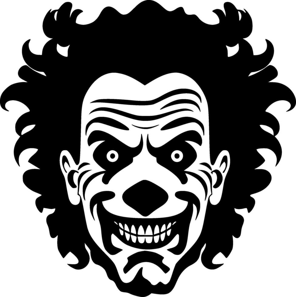 Clown, Black and White Vector illustration