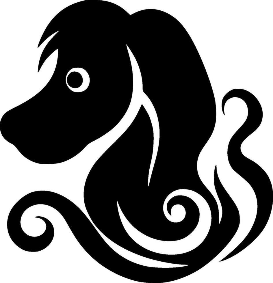 perro, minimalista y sencillo silueta - vector ilustración